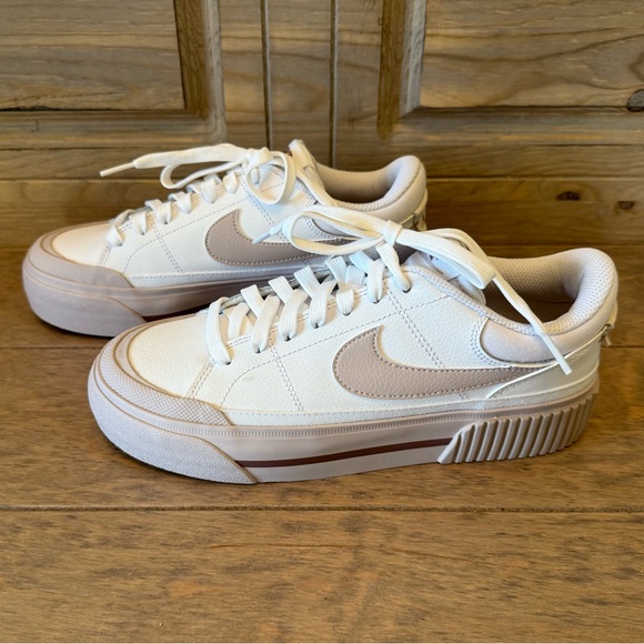 Nike Court Legacy White Taupe Women's Sneaker Shoe NWOT SZ: 7 - Picture 1 of 7